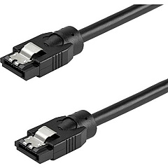 StarTech 0.3 m Round SATA Cable - Latching Connectors - 6Gbs SATA Cord - SATA Hard Drive Power Cable - Lifetime Warranty (SATRD30CM)