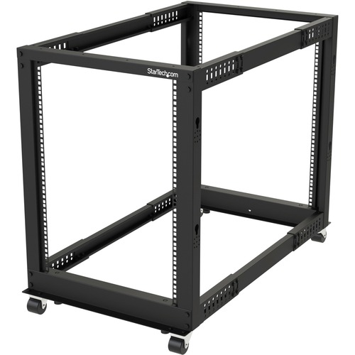StarTech 15U 19" Open Frame Server Rack - 4 Post, Adjustable Depth 22 to 40" - Mobile Network Equipment Rack - HP ProLiant ThinkServer (4POSTRACK15U)