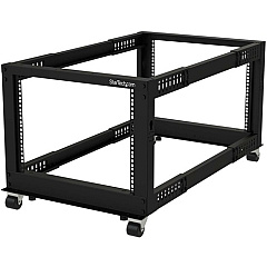 StarTech 8U 19" Open Frame Server Rack - Compact, 4 Post, Adjustable Depth (22 to 40") - Mobile Network Rack - HP ProLiant ThinkServer (4POSTRACK8U)