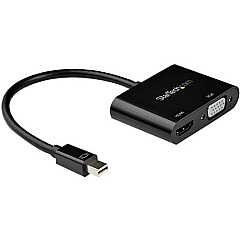 StarTech Mini DisplayPort to HDMI VGA Adapter - mDP 1.2 HBR2 to HDMI 2.0 4K 60Hz or VGA Video Monitor Converter - TB2 Compatible (MDP2VGAHD20)