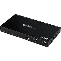 StarTech 2-Port HDMI Splitter (1x2), 4K 60Hz UHD HDMI 2.0 Audio Video Splitter w/ Scaler and Audio Extractor, EDID Copy, TV/Projector (ST122HD20S)