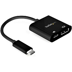 StarTech USB C to DisplayPort Adapter with 60W Power Delivery Pass-Through - 8K/4K USB Type-C to DP 1.4 Video Converter w/ Charging (CDP2DP14UCPB)