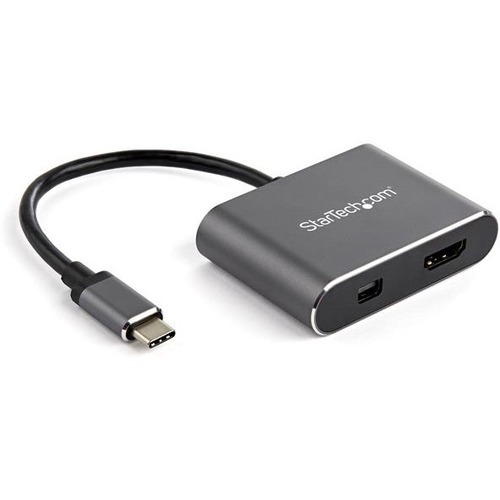 StarTech USB C Multiport Video Adapter - 4K 60Hz USB-C to HDMI 2.0 or Mini DisplayPort 1.2 Monitor Display Adapter - HBR2 HDR (CDP2HDMDP)