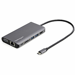 StarTech USB C Multiport Adapter - USB-C Mini Travel Dock w/ 4K HDMI or 1080p VGA - 100W PD Pass-Through, 3x USB, SD, GbE, Audio (DKT30CHVAUSP)