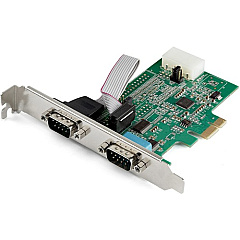 StarTech 2-port PCI Express RS232 Serial Adapter Card - PCIe to Dual Serial DB9 RS-232 Controller - 16950 UART - Windows and Linux (PEX2S953)