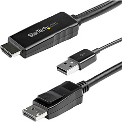 StarTech 3 m (9.8 ft.) HDMI to DisplayPort Cable - 4K 30Hz - USB-powered - Active HDMI to DisplayPort Cable (HD2DPMM10) (HD2DPMM3M)