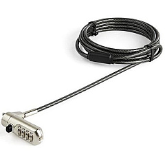 StarTech 6ft Laptop Cable Lock for Nano Slot Computer/Tablet/Device- Anti-Theft 4 Digit Combination Security Lock - Vinyl Coated Steel (LTLOCKNANO)