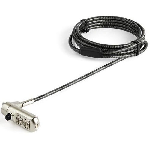 StarTech 6ft Laptop Cable Lock for Nano Slot Computer/Tablet/Device- Anti-Theft 4 Digit Combination Security Lock - Vinyl Coated Steel (LTLOCKNANO)