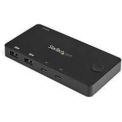 StarTech 2 Port USB C KVM Switch - 4K 60Hz HDMI - Compact UHD Desktop KVM Switch w/USB Type C Cables - Bus Powered MacBook ThinkPad (SV211HDUC)