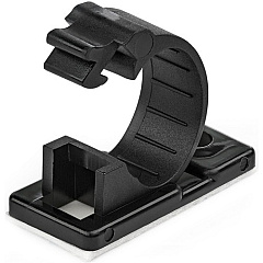 StarTech 100 Self Adhesive Cable Management Clips - Ethernet/Network Cable/Office Desk Cord Organizer - Sticky Wire Holder/Clamp Black (CBMCC2)