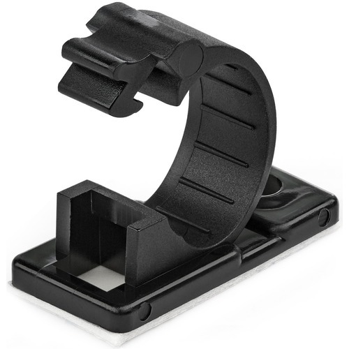 StarTech 100 Self Adhesive Cable Management Clips - Ethernet/Network Cable/Office Desk Cord Organizer - Sticky Wire Holder/Clamp Black (CBMCC2)