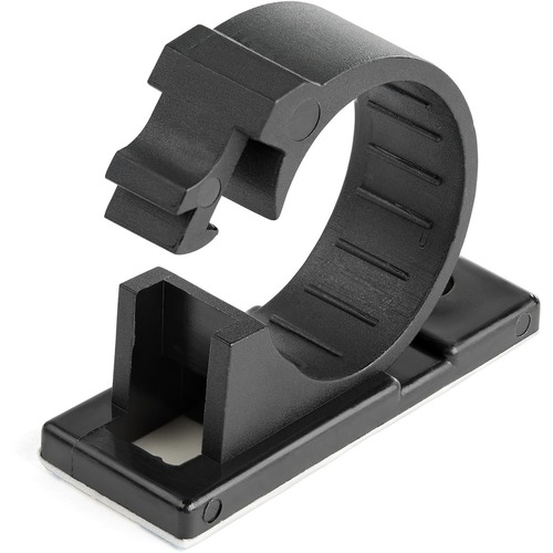 StarTech 100 Self Adhesive Cable Management Clips - Ethernet/Network Cable/Office Desk Cord Organizer - Sticky Wire Holder/Clamp Black (CBMCC3)