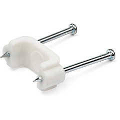 StarTech 100 Pack Cable Clips with Nails - Two Steel Nails - Reusable Nail-in Clamps - Cord Mounting Clips/Fasteners/Tacks White - TAA (CBMDNMCC1)