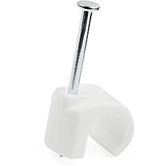 StarTech 100 Pk (L) Cable Clips w/ Nail - Reusable Nail-in Clamps - Cord Mounting/Holding Clips - Cable Tacks Wire Fasteners White TAA (CBMNMCC3)