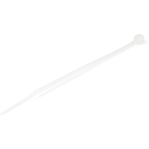StarTech 4"(10cm) Cable Ties, 7/8"(22mm) Dia, 18lb(8kg) Tensile Strength, Nylon Self Locking Zip Ties, UL Listed, 100 Pack, White (CBMZT4N)