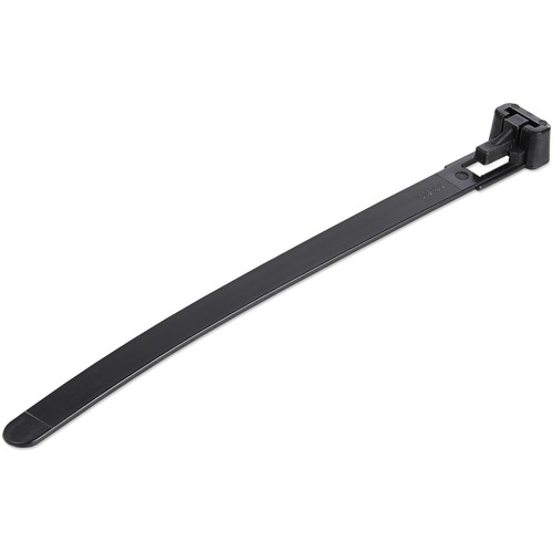 StarTech 5"(12cm) Reusable Cable Ties, 1-1/8"(30mm) Dia. 50lb(22Kg) Tensile Strength, Nylon, In/Outdoor, UL Listed, 100 Pack, Black (CBMZTRB5BK)