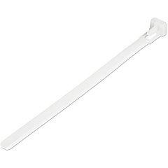 StarTech 6"(15cm) Reusable Cable Ties, 1-3/8"(35mm) Dia. 50lb(22Kg) Tensile Strength, Nylon, In/Outdoor, UL Listed, 100 Pack, White (CBMZTRB6)