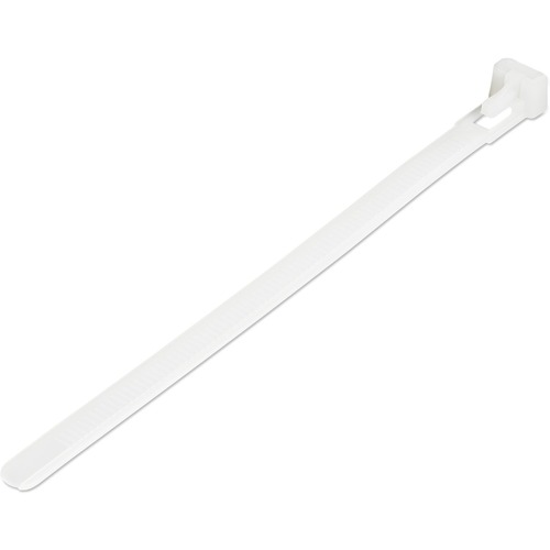 StarTech 6"(15cm) Reusable Cable Ties, 1-3/8"(35mm) Dia. 50lb(22Kg) Tensile Strength, Nylon, In/Outdoor, UL Listed, 100 Pack, White (CBMZTRB6)