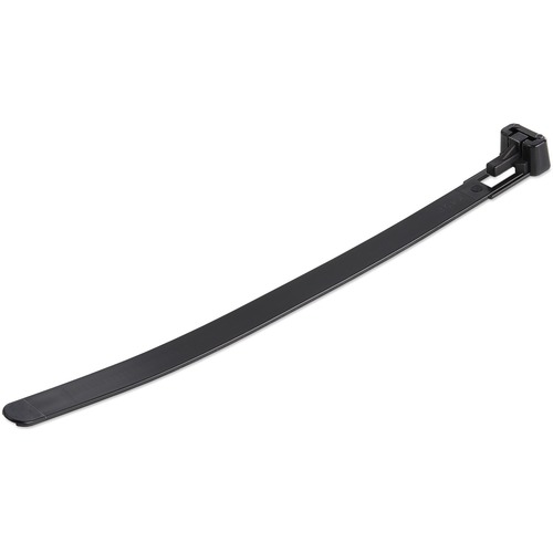 StarTech 6"(15cm) Reusable Cable Ties, 1-3/8"(35mm) Dia. 50lb(22Kg) Tensile Strength, Nylon, In/Outdoor, UL Listed, 100 Pack, Black (CBMZTRB6BK)