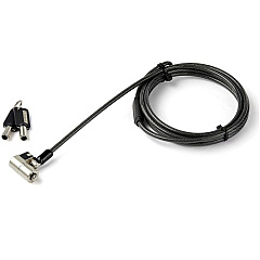 StarTech 6.5' (2m) 3-in-1 Universal Laptop Cable Lock - Keyed Security Lock for K-Slot, Nano & Wedge Slot Desktop/Laptop - Anti-Theft (LTULOCKKEY)