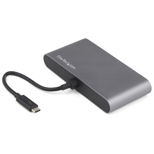StarTech Thunderbolt 3 Mini Dock - Portable Dual Monitor TB3 Docking Station DisplayPort 4K 60Hz - 1x USB-A, GbE - 28cm (11") Cable (TB3DKM2DPL)
