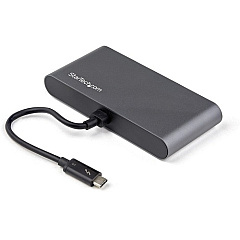 StarTech Thunderbolt 3 Mini Dock - Portable Dual Monitor TB3 Laptop Docking Station HDMI 4K 60Hz - 2x USB-A & GbE - 28cm (11") cable (TB3DKM2HDL)