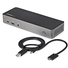 StarTech Star Tech.com USB-C & USB-A Dock - Hybrid Triple Monitor Laptop Docking Station DisplayPort & HDMI 4K 60Hz/85W PD/6x USB/GbE/USB 3.1 Gen 2 (DK31C3HDPD)