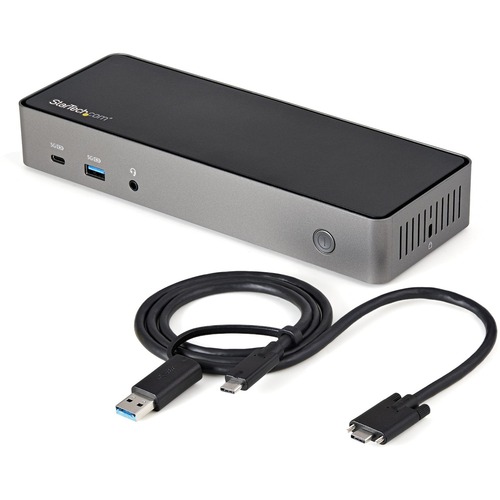 StarTech Star Tech.com USB-C & USB-A Dock - Hybrid Triple Monitor Laptop Docking Station DisplayPort & HDMI 4K 60Hz/85W PD/6x USB/GbE/USB 3.1 Gen 2 (DK31C3HDPD)