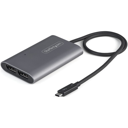 StarTech Thunderbolt 3 to Dual DisplayPort Adapter DP 1.4 - Dual 4K 60Hz or Single 8K/5K TB3 to DP Monitor Video Adapter - Mac/Windows (TB32DP14)