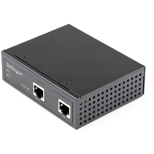 StarTech Industrial Gigabit Ethernet PoE Injector 30W 802.3at PoE+ Midspan 48V-56VDC Power Over Ethernet Injector Adapter -40C to +75C (POEINJ30W)