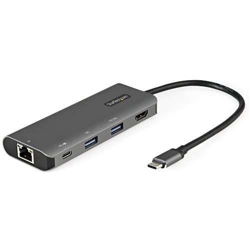 StarTech USB C Multiport Adapter - 10Gbps USB 3.1 Gen 2 Type-C Mini Dock - 4K 30Hz HDMI - 100W PD Passthrough - 3xUSB/GbE - 10" Cable (DKT31CHPDL)