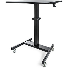 StarTech Mobile Standing Desk - Portable Sit-Stand Ergonomic Height Adjustable Cart on Wheels - Rolling Computer/Laptop Workstation (STSCART2)