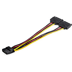 StarTech Star Tech.com Dual SATA to LP4 Power Doubler Cable Adapter, SATA to 4 Pin LP4 Internal PC Peripheral Power Supply Connector, 9 Amps/108W (DSATPMOLP4)