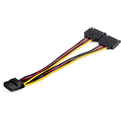 StarTech Star Tech.com Dual SATA to LP4 Power Doubler Cable Adapter, SATA to 4 Pin LP4 Internal PC Peripheral Power Supply Connector, 9 Amps/108W (DSATPMOLP4)