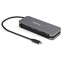 StarTech 4 Port USB C Hub - 3x USB-A/1xUSB-C - 5Gbps USB 3.0 Type-C Hub (3.2 Gen 1) - Bus Powered - 11.2" Cable w/ Cable Management (HB30CM3A1CB)