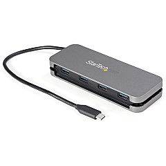 StarTech 4 Port USB C Hub - 4x USB-A - 5Gbps USB 3.0 Type-C Hub (USB 3.2/3.1 Gen 1) - Bus Powered - 11" Long Cable w/ Cable Management (HB30CM4AB)