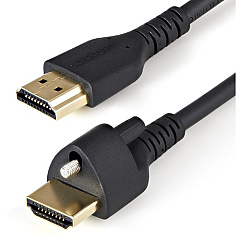 StarTech 1m(3ft) HDMI Cable with Locking Screw, 4K 60Hz HDR High Speed HDMI 2.0 Cable with Ethernet, Secure Locking Connector, M/M (HDMM1MLS)