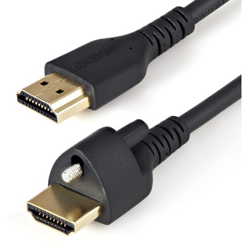 StarTech 2m(6ft) HDMI Cable with Locking Screw, 4K 60Hz HDR High Speed HDMI 2.0 Cable with Ethernet, Secure Locking Connector, M/M (HDMM2MLS)