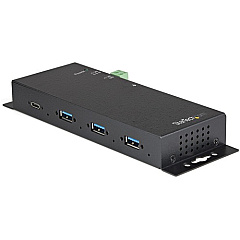 StarTech 4 Port USB C Hub 10Gbps - Metal Industrial USB 3.2/3.1 Gen 2 Type-C Hub - 3A/1C - USB-C or USB-A Host - Mountable - ESD/Surge (HB31C3A1CME)