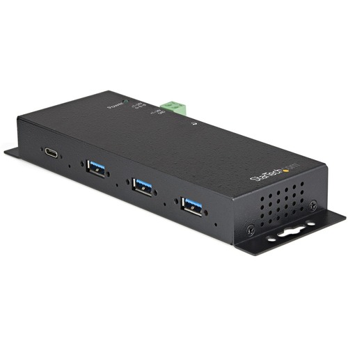 StarTech 4 Port USB C Hub 10Gbps - Metal Industrial USB 3.2/3.1 Gen 2 Type-C Hub - 3A/1C - USB-C or USB-A Host - Mountable - ESD/Surge (HB31C3A1CME)