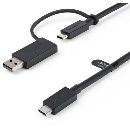 StarTech 3ft/1m USB-C Cable with USB-A Adapter Dongle, USB-C to C (10Gbps/PD), USB-A to C (5Gbps), 2-in-1 USB C Cable for Hybrid Dock (USBCCADP)