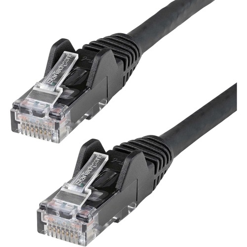 StarTech 30cm(1ft) CAT6 Ethernet Cable, LSZH (Low Smoke Zero Halogen) 10 GbE Snagless 100W PoE UTP RJ45 Black Network Patch Cord, ETL (N6LPATCH1BK)