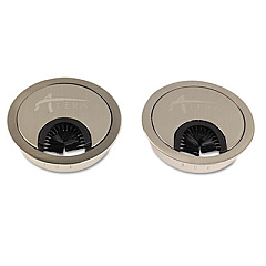 Alera Valencia Series Optional Grommets, 2.63" Diameter, Silver Metal, 2/Pack (ALEVA503333)