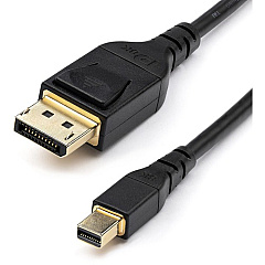 StarTech 3ft 1m VESA Certified Mini DisplayPort to DisplayPort 1.4 Cable, 8K 60Hz HBR3 HDR, Super UHD 4K 120Hz, mDP to DP Slim Cord (DP14MDPMM1MB)
