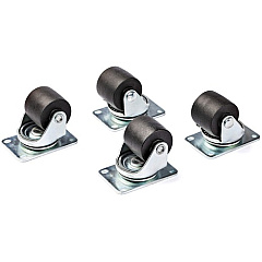StarTech Heavy Duty Casters for Server Racks/Cabinets, Set of 4 Universal M6 2-inch Caster Wheels Kit, 45x75mm Pattern Casters, Swivel (RKCASTER2)