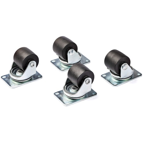 StarTech Heavy Duty Casters for Server Racks/Cabinets, Set of 4 Universal M6 2-inch Caster Wheels Kit, 45x75mm Pattern Casters, Swivel (RKCASTER2)