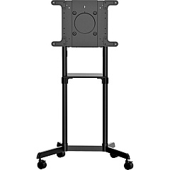 StarTech Mobile TV Cart, Portable Rolling TV Stand, 37-70 inch VESA Display Mount (154lb/70kg), Shelf & Storage, Rotate/Tilt Display (MBLTVSTNDEC)
