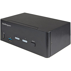 StarTech 2 Port Dual Monitor HDMI KVM Switch, 4K 60Hz HDMI 2.0 UHD HDR, 2 Port USB 3.0 Hub, 4x USB HID, Audio, Hotkey Switching, TAA (SV231DHU34K6)