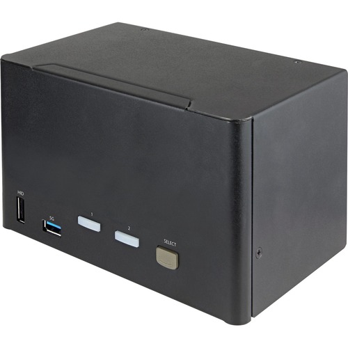 StarTech 2 Port Quad Monitor DisplayPort KVM Switch 4K 60Hz UHD HDR, DP 1.2 KVM Switch, 2 Port USB 3.0 Hub, 4x USB HID, Audio, Hotkey (SV231QDPU34K)