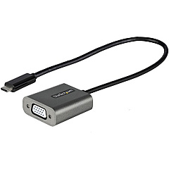 StarTech USB C to VGA Adapter, 1080p USB Type-C to VGA Adapter Dongle, USB-C to VGA Monitor/Display Video Converter, 12" Long Cable (CDP2VGAEC)